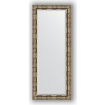 Зеркало с фацетом в багетной раме поворотное Evoform Exclusive 58x143 см, серебряный бамбук 73 мм (BY 1166)