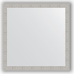 Зеркало в багетной раме Evoform Definite 71x71 см, волна алюминий 46 мм (BY 3230)