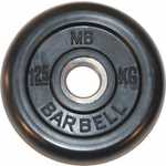 Диск обрезиненный MB Barbell 31 мм. 1.25 кг. черный "Стандарт"
