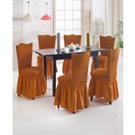 Набор чехлов для стульев 6 предметов Juanna (8029 рыже-коричневый)