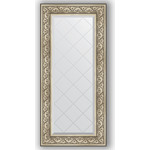Зеркало с гравировкой поворотное Evoform Exclusive-G 60x130 см, в багетной раме - барокко серебро 106 мм (BY 4080)