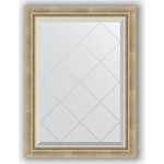 Зеркало с гравировкой поворотное Evoform Exclusive-G 63x86 см, в багетной раме - состаренное серебро с плетением 70 мм (BY 4089)