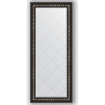 Зеркало с гравировкой поворотное Evoform Exclusive-G 65x154 см, в багетной раме - черный ардеко 81 мм (BY 4139)