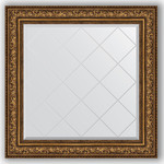 Зеркало с гравировкой Evoform Exclusive-G 90x90 см, в багетной раме - виньетка состаренная бронза 109 мм (BY 4341)
