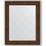 Зеркало с гравировкой поворотное Evoform Exclusive-G 102x127 см, в багетной раме - состаренная бронза с орнаментом 120 мм (BY 4386)