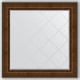 Зеркало с гравировкой Evoform Exclusive-G 112x112 см, в багетной раме - состаренная бронза с орнаментом 120 мм (BY 4472)