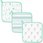 Детские мочалки SwaddleDesigns Washcloth Muslin Green Woodland (SDM-712SC)