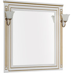 Зеркало Aquanet Паола 90 с подсветкой, белое/золото (186108, 173024)