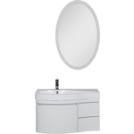 Мебель для ванной Aquanet Сопрано 95 L с дверцами и ящиками, белый