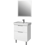 Фото Мебель для ванной Dreja Q Plus 55 с ящиками, белый глянец купить недорого низкая цена
