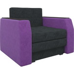 Кресло-кровать АртМебель Атлант микровельвет черно-фиолетовый