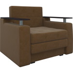 Кресло-кровать Мебелико Комфорт микровельвет коричневый