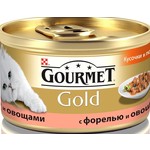 Консервы Gourmet Gold кусочки в соусе с форелью и овощами для кошек 85г (12109500)