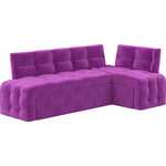 Кухонный угловой диван Мебелико Люксор микровельвет (фиолетовый) угол правый