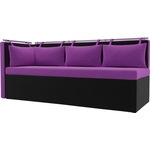 Кухонный угловой диван АртМебель Метро микровельвет фиолетово-черный угол левый