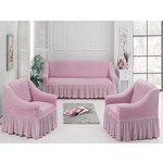 Набор чехлов для мягкой мебели 3 предмета Juanna светло-розовый (7565светло-розовый)