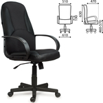 Кресло офисное Brabix City EX-512 кожзам черный ткань черная TW (531407)