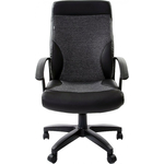 Кресло офисное Brabix Trust EX-535 экокожа черная ткань серая 20-23 (531383)