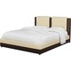 Интерьерная кровать АртМебель Камилла эко-кожа бежево-коричневый