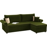 Угловой диван Мебелико Милфорд микровельвет зеленый правый угол