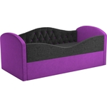 Детская кровать Мебелико Сказка Люкс вельвет черно-фиолетовый