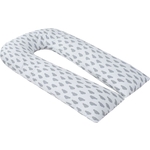 Наволочка к подушке для беременных AmaroBaby U - образная 340х35 (Облака вид серый)