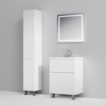 Фото Мебель для ванной Am.Pm Gem 60 напольная, два ящика, белый глянец купить недорого низкая цена