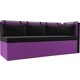Кухонный угловой диван Мебелико Метро микровельвет черно-фиолетовый угол правый