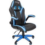 Офисное кресло Chairman game 15 экопремиум черный/голубой