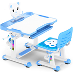 Комплект мебели (столик + стульчик) Mealux EVO BD-04 XL Teddy blue столешница белая/пластик синий