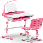 Комплект мебели (столик + стульчик + лампа) Mealux EVO EVO-18 PN столешница белая/пластик розовый