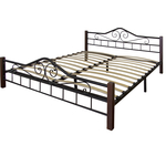 Кровать Мебелик Сартон 1 160х200 черный, средне-коричневый (П0002820)