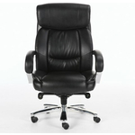 Фото Кресло офисное Brabix Direct EX-580 хром, рециклированная кожа/черное (531824) купить недорого низкая цена