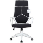 Кресло офисное Brabix Prime EX-515 пластик белый, ткань, черное (531812)