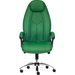 Кресло TetChair BOSS люкс (хром), кож/зам, зеленый/зеленый перфорированный, 36-001/36-001/06