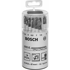 фото Набор сверл по металлу bosch 1.0-10.0мм 19шт hss-g (2.607.018.361)