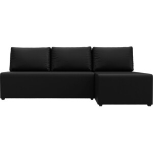 фото Угловой диван артмебель поло экокожа черный правый угол