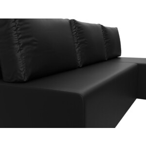 фото Угловой диван артмебель поло экокожа черный правый угол
