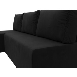 фото Угловой диван артмебель поло микровельвет черный левый угол