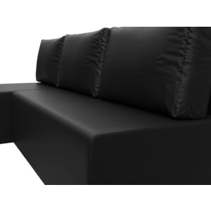фото Угловой диван артмебель поло экокожа черный левый угол