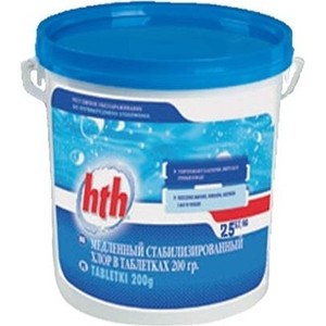 Медленный стабилизированный хлор HTH C800506H8 в таблетках по 200гр. 25кг