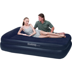 фото Надувная кровать bestway premium air bed - air pump (queen) 152х203х46см с подголовником, встр.насос 220в, 67403 bw