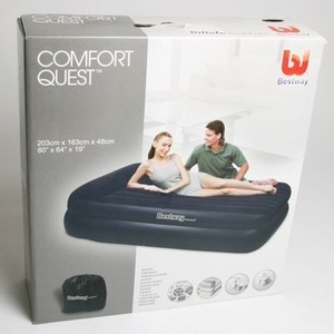 фото Надувная кровать bestway premium air bed - air pump (queen) 152х203х46см с подголовником, встр.насос 220в, 67403 bw