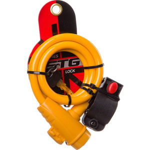 фото Велосипедный замок stg ty596 трос спиральный на ключе (10х100см) оранжевый.