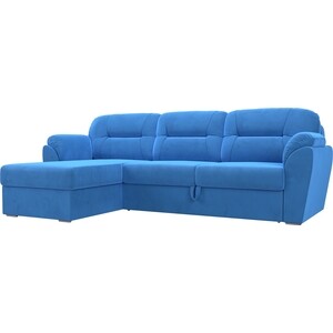 фото Угловой диван лига диванов бостон велюр голубой левый угол