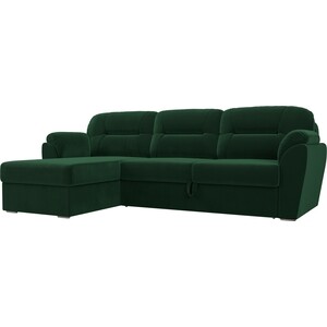 фото Угловой диван лига диванов бостон велюр mr зеленый левый угол