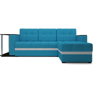Угловой диван Mebel Ars Атланта синий ППУ декоративные элементы для декора камень объёмные синий голография
