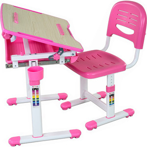 Комплект парта + стул трансформеры FunDesk Bambino pink