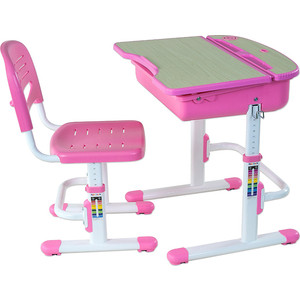 Комплект парта + стул трансформеры FunDesk Capri pink