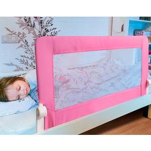 фото Бортик tatkraft guard на кровать складной розовый, 120х47х65 см, опора под матрасом 47х14,5 см, сталь порошковым напылением, полиэстер